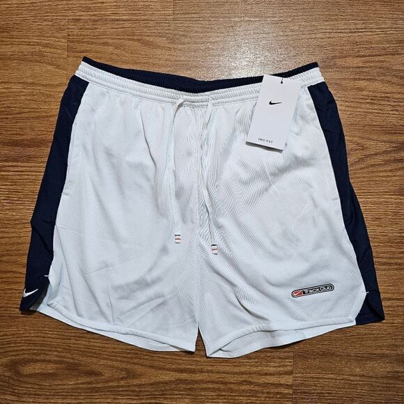 Nike Dri-Fit Track Club 3-Inch Running Shorts Retro White Navy Lined FZ7397-121 - Picture 2 of 16